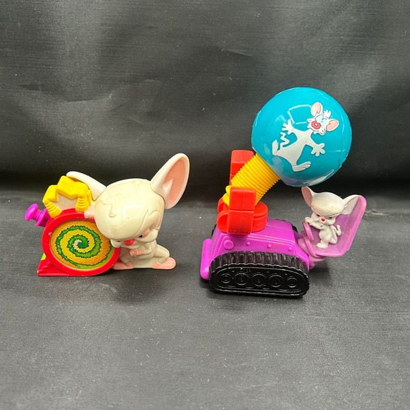 Warner Bros. Other - Lot of 2 Vintage 1994 Warner Bros Pinky and The Brain Action Figure Vehicle Toy